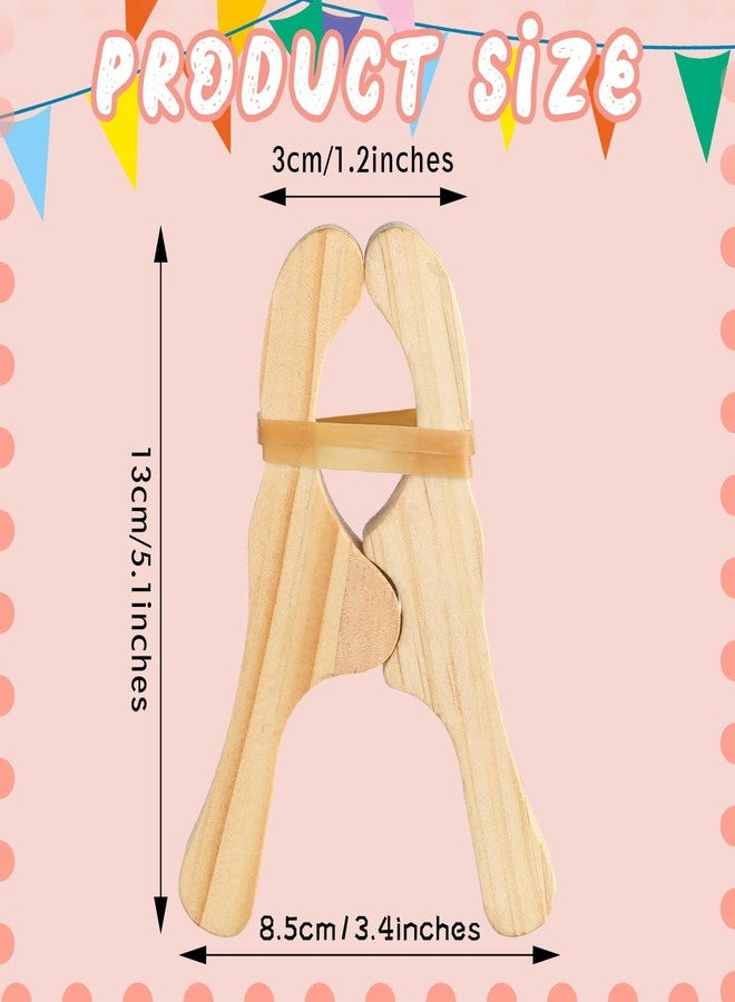 Simgoing 6 Pcs Wooden Play Clips for Kids Montessori and Waldorf Fort Building Kit Silk Clips Giant Wooden Handmade Fort Building for Blankets Silk Construction(White) - Image 2